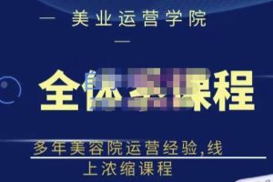 网红美容院全套营销落地课程，多年美容院运营经验，线上浓缩课程