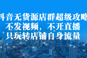 抖音无货源店群超级攻略：不发视频，不开直播，只玩转店铺自身流量