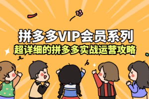 拼多多VIP会员系列，超详细的拼多多实战运营攻略