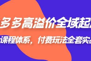 拼多多-高溢价 全域 起爆，6大课程体系，付费玩法全套实战