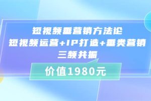 短视频垂营销方法论:短视频运营 IP打造 垂类营销，三频共振（价值1980）