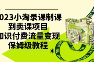 2023小淘录课制课到卖课项目，知识付费流量变现保姆级教程