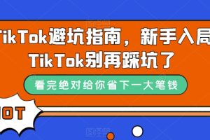 TikTok·避坑指南，新手入局Tk别再踩坑了（10节课）