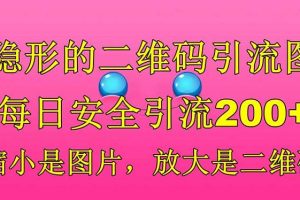 隐形的二维码引流图，缩小是图片，放大是二维码，每日安全引流200+