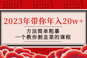 韭菜-联盟· 2023年带你年入20w+方法简单粗暴，一个教你割韭菜的课程