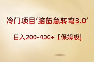 冷门项目‘脑筋急转弯3.0’轻松日入200-400+【保姆级教程】