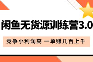 闲鱼无货源训练营3.0：竞争小利润高 一单赚几百上千（教程+手册）第3次更新