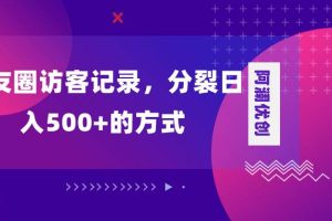 朋友圈访客记录，分裂日入500+，变现加分裂