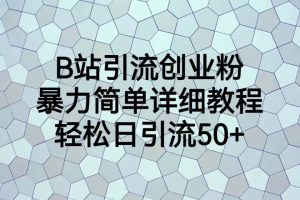 B站引流创业粉，暴力简单详细教程，轻松日引流50+