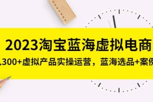 2023淘宝蓝海虚拟电商，虚拟产品实操运营，蓝海选品+案例拆解