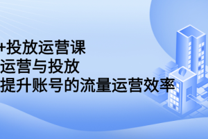 dou+投放运营课：搞懂运营与投放，全面提升账号的流量运营效率