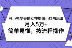 丑小鸭变天鹅女神塑造小红书玩法，月入5万+，简单易懂，按流程操作