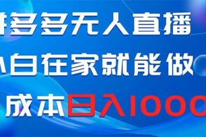 拼多多无人直播，小白在家就能做，0成本日入1000+