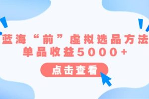 某公众号付费文章《蓝海“前”虚拟选品方法：单品收益5000+》