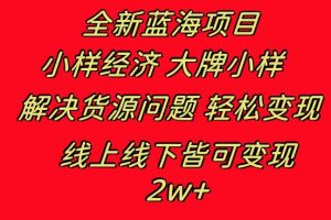 全新蓝海项目 小样经济大牌小样 线上和线下都可变现 月入2W+