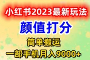 最新小红书颜值打分玩法，日入300+闭环玩法