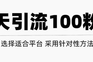 只需要做好这几步，就能让你每天轻松获得100+精准粉丝的方法！【视频教程】