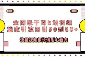 全网最干的b站视频独家引流日引50到80+流量视频很长请耐心看完