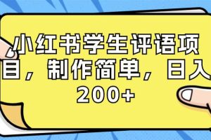 小红书学生评语项目，制作简单，日入200+（附资源素材）