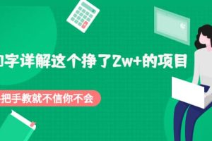 2000字详解这个挣了2w+的项目，手把手教就不信你不会【付费文章】