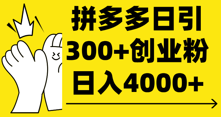 拼多多日引300+创业粉 日入4000+ - 文章缩略图