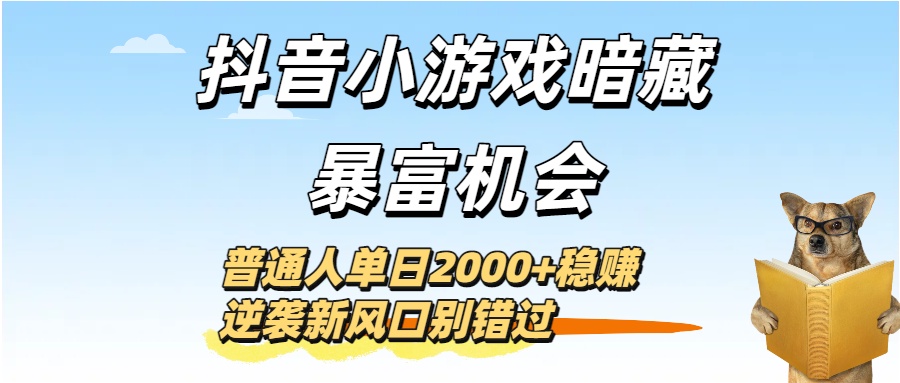 抖音小游戏暗藏暴富机会！普通人单日2000+稳赚，逆袭新风口别错过 - 文章缩略图