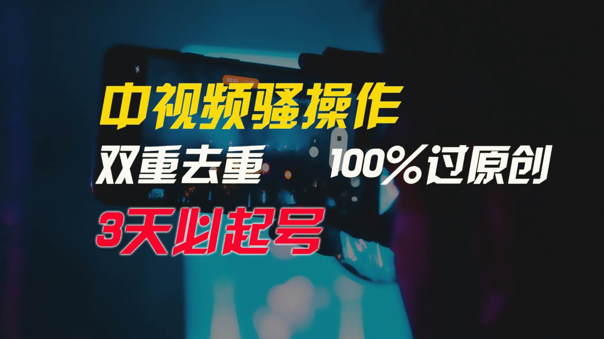 中视频骚操作，双重去重100%过原创，3天比必起号，简单无脑，月入3W+ - 文章缩略图