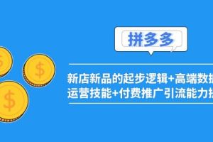 2022拼多多：新店新品的起步逻辑 高端数据化运营技能 付费推广引流能力提升